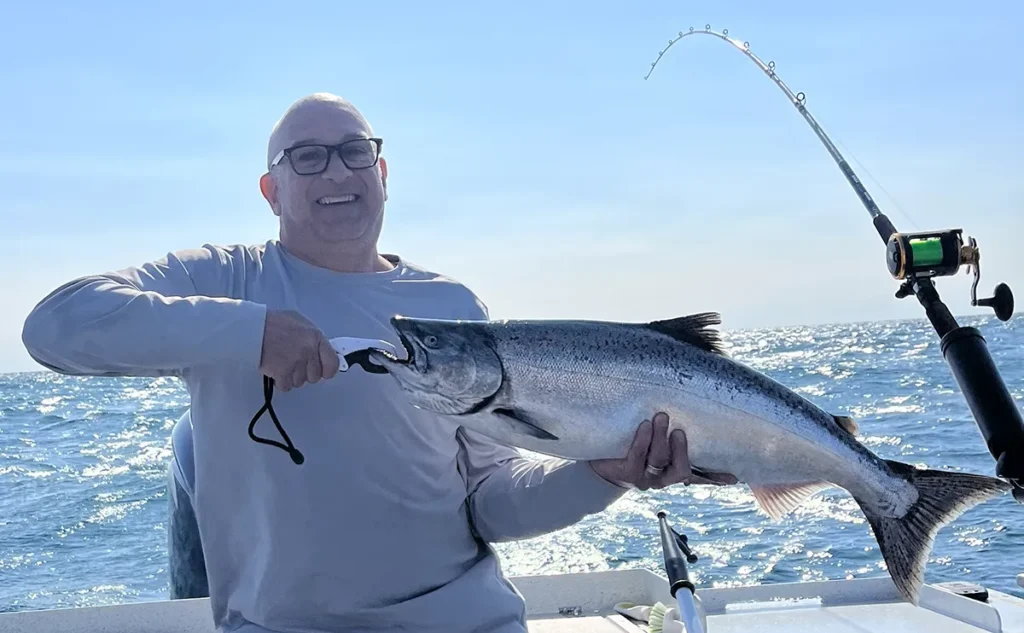 Chinook salmon caught on Lake Ontario fishing charter
