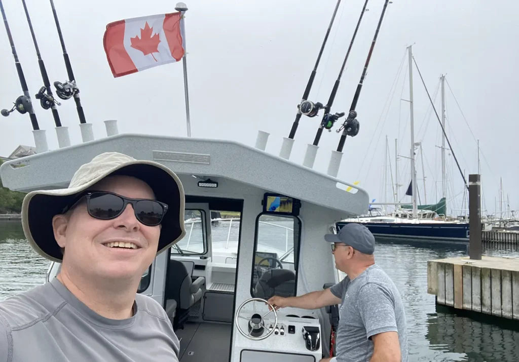 Lucky Spoon Charters boat leaving marina for trip on Lake Ontario